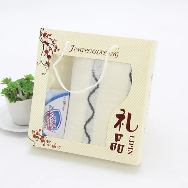 Others 정시 성 수건 비누 선물케이스 개업 선물 직원 복지 노인 답례 순면 세트 신상 장의사 백사 비 눗 물 + 75x34cm 상세페이지 참조