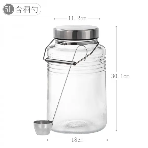 물에 담그다 술병 수입 돌 무덤 초자 가정용 유리병 김치 보틀 포도주스 효소병 밀폐형병, 1, 5L/스테인리스 스틸 뚜껑  오리지널