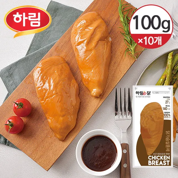 [하림] [냉동] 이닭 촉촉함이 살아있는 닭가슴살 훈제 100gx10개, 상세 설명 참조