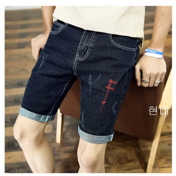 Qw 190627남성 빅 사이즈 데님 슬랙스여름캐주얼 바지 신상a03