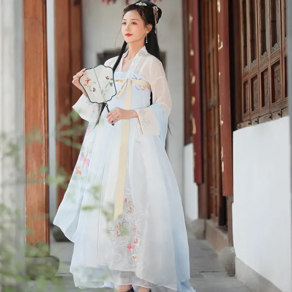 오버디오션 한복을 입은 치마 리폼 중국한복 여름 모즈 얇은 차이나 여성 스윗 훈련 유 스커트 오리지널제작 등거리 스윙 엔틱