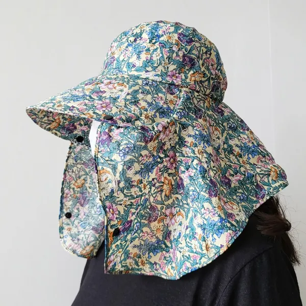 오브원 라비오 플라워UV 차단 와이드커버 탈부착 농사모자