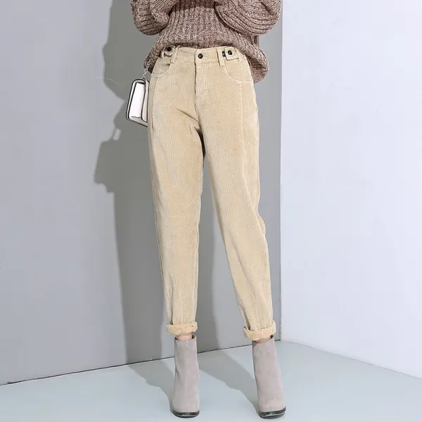 융털 코르덴 바지 여성 겨울 가을 0와이드 루즈핏 배기 배기팬츠 캐주얼바지 카고