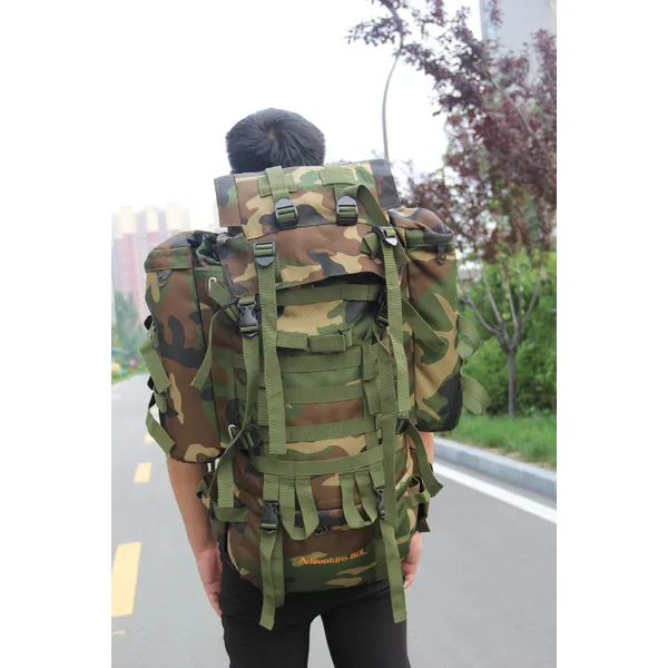 밀리터리룩 등산 하이킹가방 군장가방 국토종주배낭, 어두운 갈색