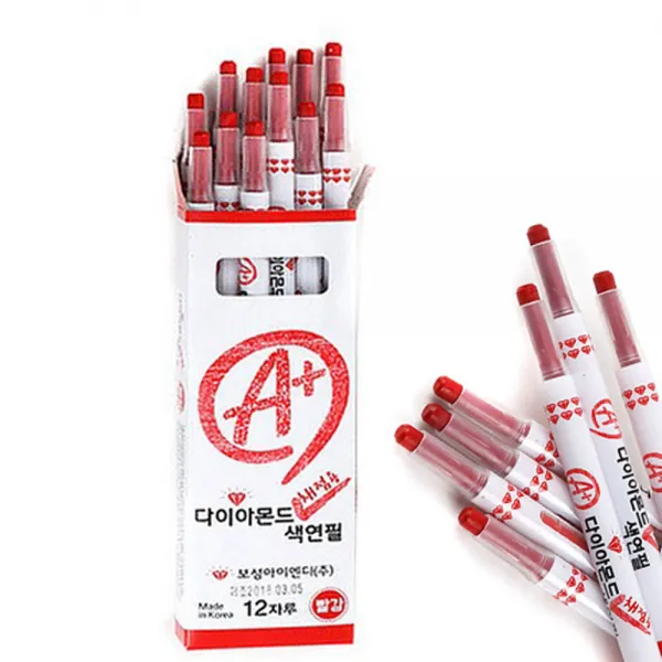 채점펜색연필 빨간펜 샤프식채점용빨간펜+연필1p증정