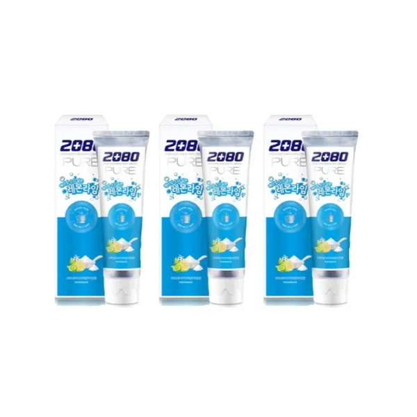 2080 베이킹소다 퓨어 치약 레몬라임향 120g 3개입 애경 산업 타르색소 무첨가 동물성원료 광물성, 1, 본상품선택