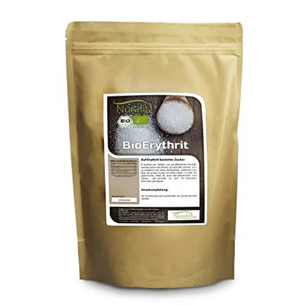 Nurafit Bio Erythrit I 1kg / 1000g I 칼로리가없는 설탕 대체물 I 자연 설탕 대체물 I 지방 없음 설탕 없음 첨 단일상품 단일상품