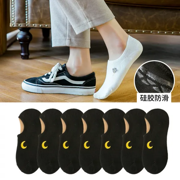 페이크 발목양말 순면 코튼 펌프스 히든 클양말 가을겨울 논슬립 미끄럼방지 아니 떨어뜨리다 따르다 자수 로퍼 여성크삭스