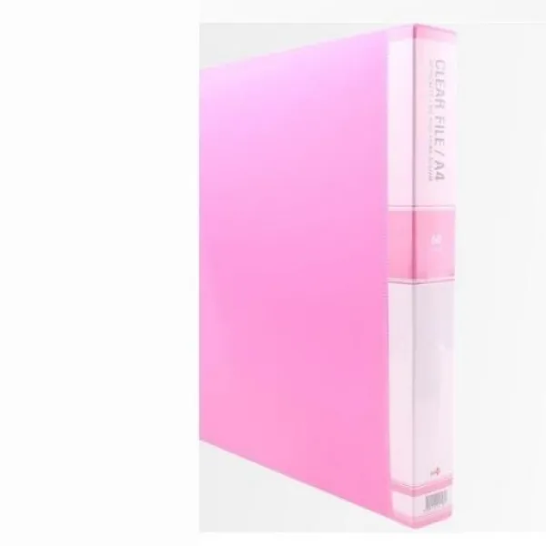 유니스토어 장기간 보관이나 사용이 가능한 클리어화일 80매 (조립형) E-227928, 1개, 핑크