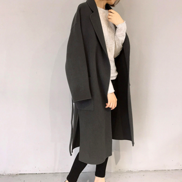 핸더 당일배송 여자 여성 헤니 심플 코트 얇은 아우터 트임 롱코트 봄가을