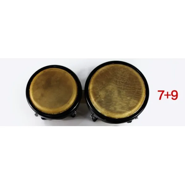 작은북 악기 본고 아프리카 6inch+7inch BONGO염소, T03-7inch+9inch원목색