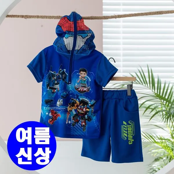 [2021여름신상] 2216 헬로카봇 가면반팔 티 바지상하 바지세트