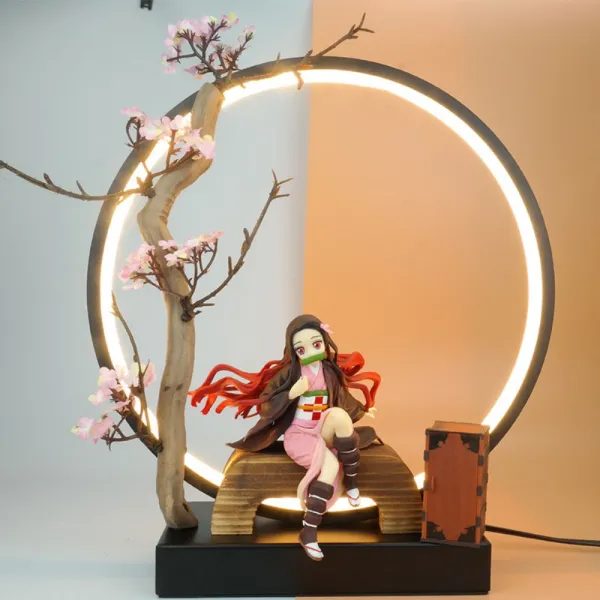 귀멸의칼날 Led 피규어 연기 특수효과 굿즈 네즈코 카마도탄지로 일륜도 젠이츠 귀칼 대형 오리지널 케이스 자체 사용 + O개