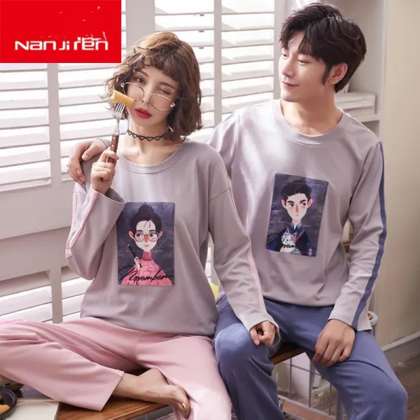 빅피플 투피스 Sa1691 겨울잠옷 빅사이즈 홈웨어 커플잠옷