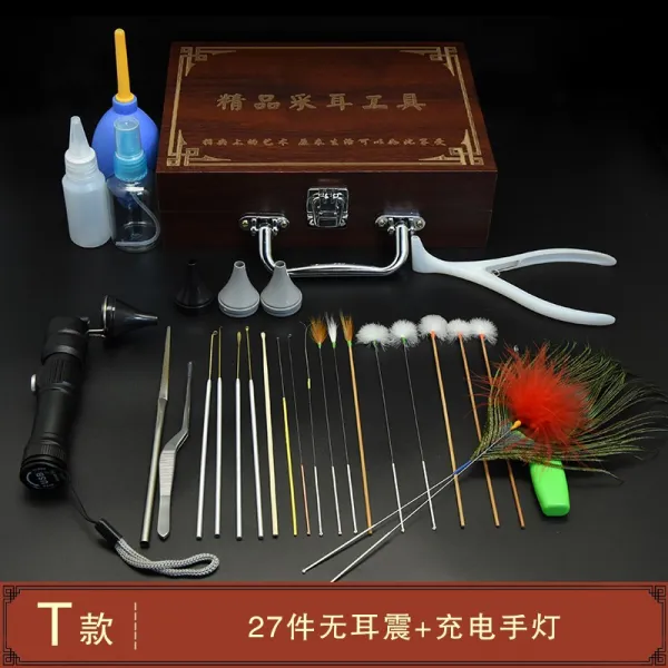 도구 전업 주무름 양식 USB 충전 손등 빛을 모으다 귀를 후비다 귀후비개 불빛 근원 조절가능, T타입 27 건 무 귀청이 떨리다 충