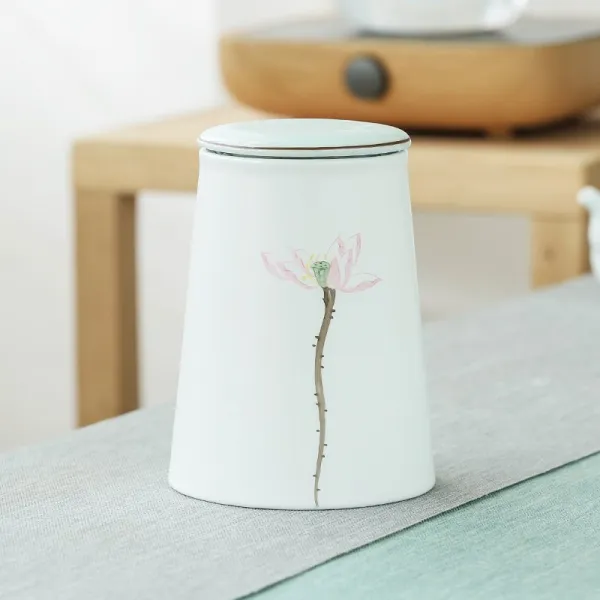 마중마켓 페인팅 스몰자 룩 밀폐형병 저장 탱크 차잎 포장케이스 푸얼 티 깡통 타입 양식 십일 졸직평 깡통 연꽃