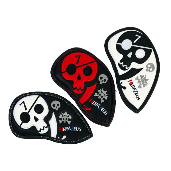 헤라저스 정품 스컬 자수 아이언 커버 (3 Color), 화이트
