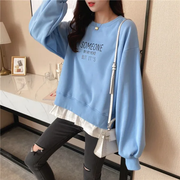 벨라루티 데일리 캠퍼스룩 레터링 레이어드 썸원맨투맨