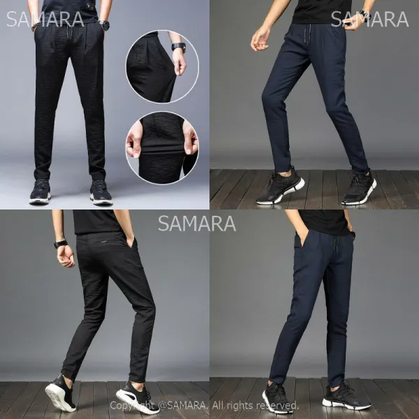 Qterra 특허브랜드 아이스 캐주얼 남자 운동 스판 얇은 바지 여름 팬츠