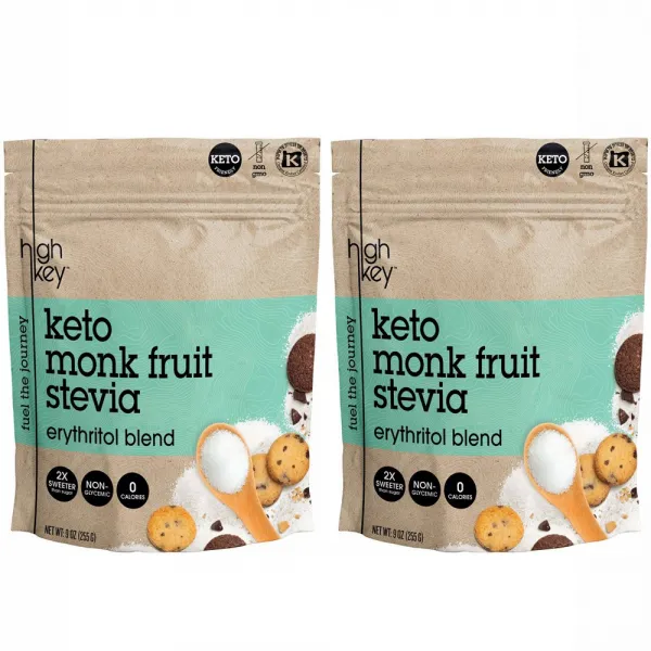 HIGHKEY 하이키 케토 몽크 프룻 스테비아 에리스톨 블렌드 255g 2팩 Keto Monk Fruit Stevia Erythritol Blend 16 oz