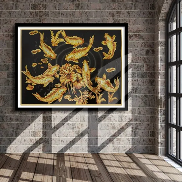 수재샵 금빛잉어 라운드 3d 가로 40cm 세로 40cm 황금잉어 샤이닝 5d 100cm 75cm 보석십자수 황금잉어 샤이닝 5d/가로 100cm*세로 75cm 