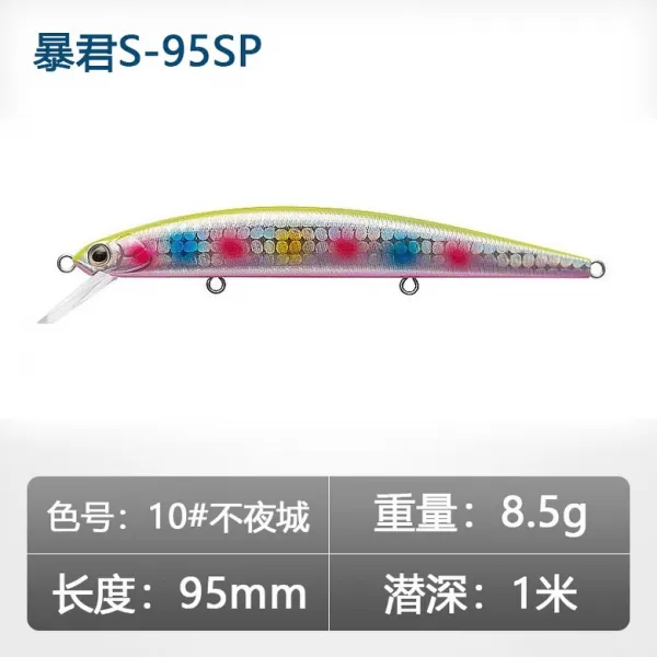 저크베이트 C3 서스펜드미노우 95SP 8.5g 배스 쏘가리 루어 낚시, 불야성