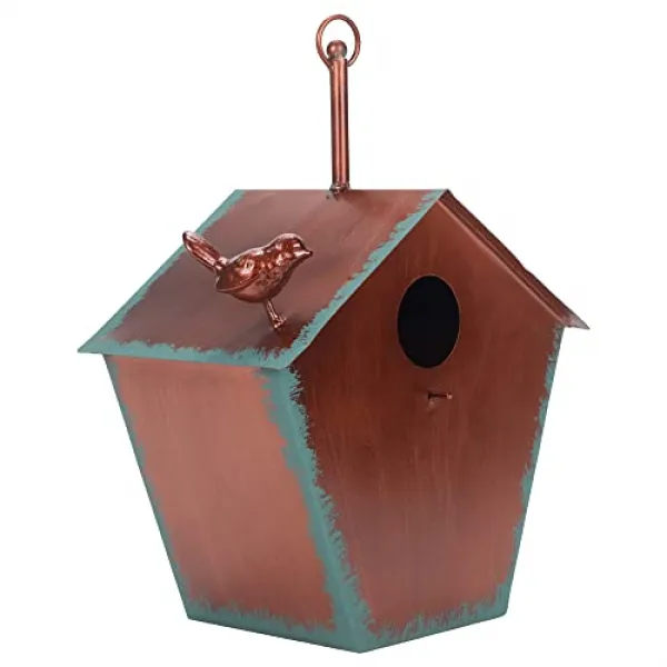 EOM 자연적인 브라운 사다리꼴 10 x 14 철 장식적인 옥외 거는 새집 [Natural Brown Trapezoid] - E0870088P3L3KP2