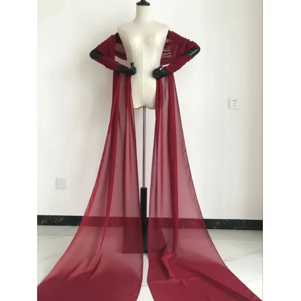 사 엔틱 등거리 여성 고대복장 춤추다 긴 실 단자 펄럭이다 롱스틱 레인보우 순