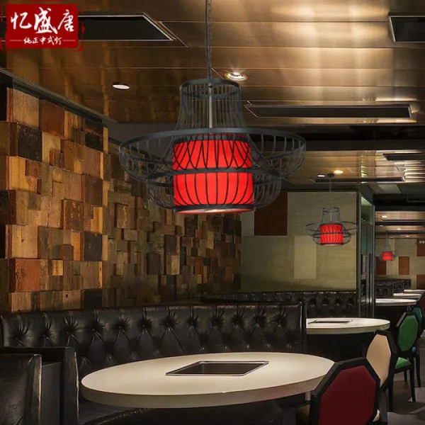 해외 샤브샤브점 샹들리에 주사등 달린 중식 주막 식당 찻집 건넌방 새장 121806 01.빨간색 지름 50 높이 40c