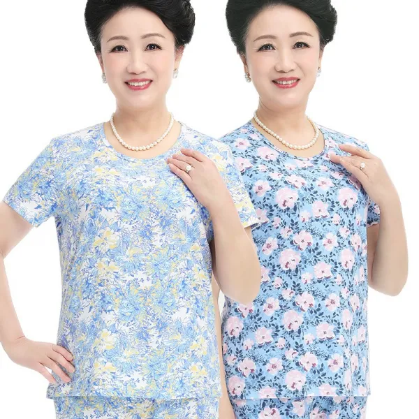 마햄 Golden Bug 봄 짜다 중년 엄마 여름옷 순면 코튼 여성 속적삼 반팔 중노년층 아내 풀패딩