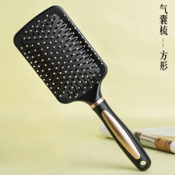 컬링빗 자 에어백빗 내부 단추 거울 불다 스타일링 단발 여성 볼륨 집에서 묵다 정전기, 골드 스퀘어 에어백빗