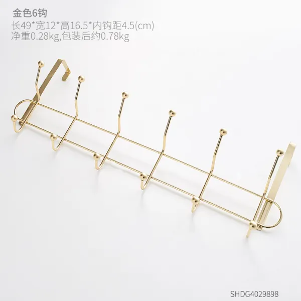 어반30 북유럽 벽 고정 옷걸이 행거 펀치 홀 걸이 문에 벽걸이 침실 전기도금도금색문후걸이6걸이 승무게는 대략 3k