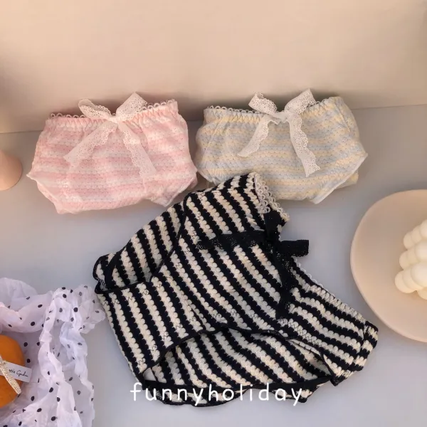수다공간 면삼각팬티 재미있다 페이크 만기 큐트 소녀 이지 나비넥타이 에어 코튼 질 꽃레이스 미드 힙스터 힙랩