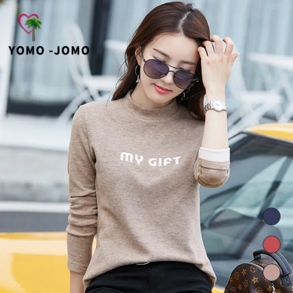 요모조모 여성 면 기본 심플 긴팔 티셔츠 Yjs346