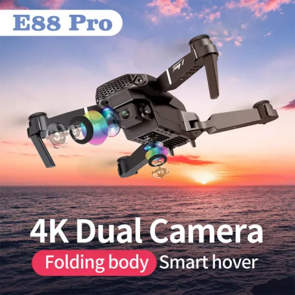 E88 Pro Drone 4k Hd 듀얼 카메라 광각 시각 위치 1080p 2 4g Wifi Fpv 드론 고도 고정 Rc 쿼드콥터 낙하선 Rc 13 13 1 Camera