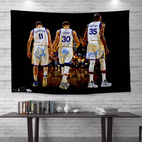 NBA 침실 거실 다용도 인테리어 포스터 현수막 마이클조던 커비 커리 패브릭포스터 벽장식 커튼, 용사 빅3