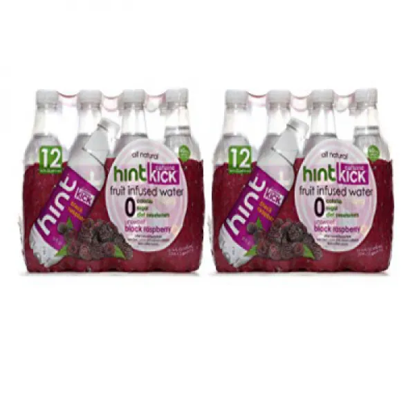 Hint Kick With Caffeine Water Black Raspberry (Pack of 24) 16 Ounce Bottles Caffeinated Water Bl, 1