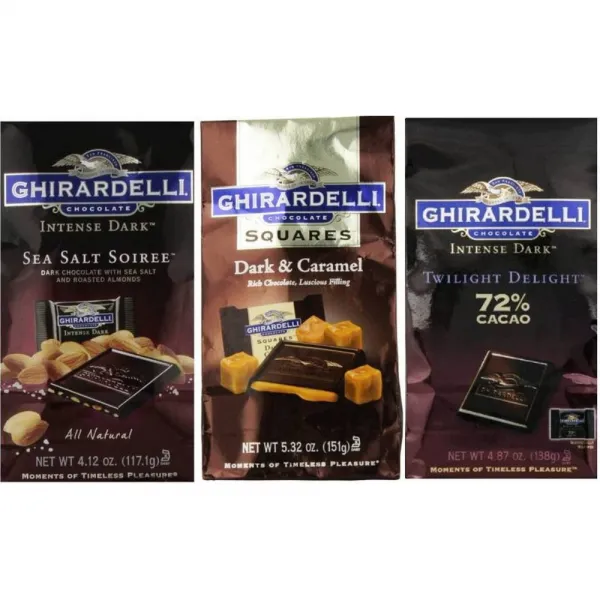 Ghirardelli 다크 초콜릿 연인 3 맛 버라이어티 번들 4.12 5.32oz Ea 3 백 종합 상세설명참조
