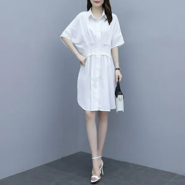 라 야드 여장 새살 뚱 동생 Mm 허리 가림 배 날씬해 보이는 세미 남방 원피스