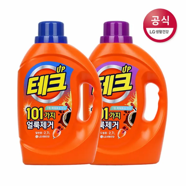 [신세계TV쇼핑]LG생활건강 테크 101가지 얼룩제거 2.7L(일반) x2개 외1종, 일반용 2.7L x2개, 1