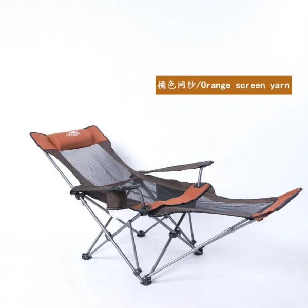 야외 접이식 데크 의자 이중 목적 휴식 침대 홈 야외 캠핑 비치 의자 낚시의자 눕는의자 눕는야외의자 휴식의자 오렌지 메쉬 개 기본