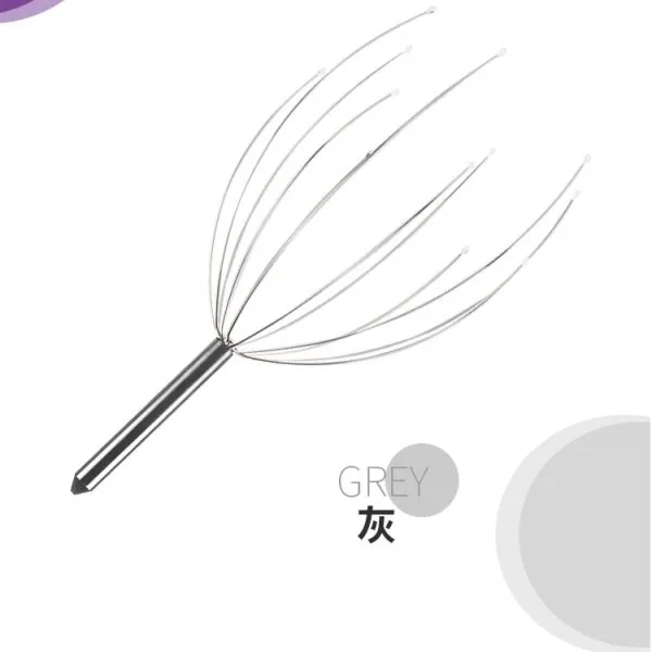 초극세 마사지건 두피가려울때 셀프마사지도구 시원한마사지 두피샴푸브러쉬 탈모에도움되는 두피각질제거하기 부모님마사지해주기 두피마사지기 문어발 공부하다사용하는 조용한 셀프로근육풀기, 단일사이즈, 클래식 (그레이)