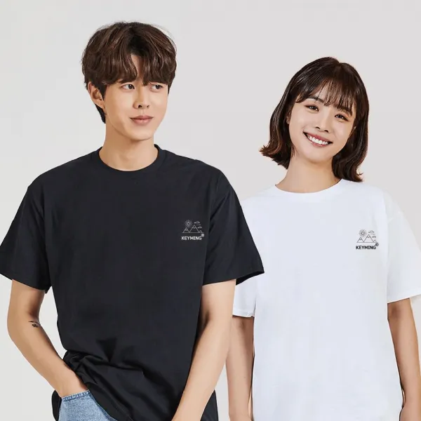 키밍 산 해 구름 패밀리시밀러룩 여자흰반팔티, 덕민닷컴 본상품선택