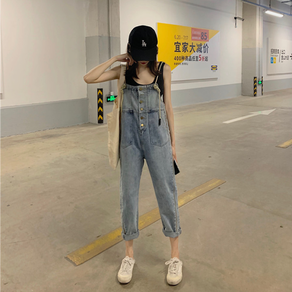 Zoneshop 여름신상 여자 제님 멜빵청바지 바지 빈티지 패션x35