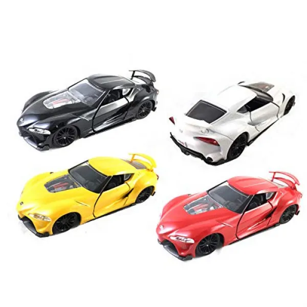 HCK Set of 4 Toyota FT-1 Supra Concept Pull Back Toy Cars 1:32 Scale (Black/Yellow/White/Red), 본문참고