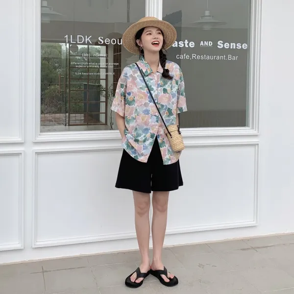 안소락 통근년 여름 블랙 팬츠 코디 반바지에 세미 캐주얼 반바지녀 242번 WG Z