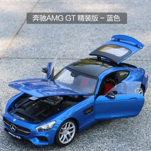 1대18 메르세데스 벤츠 AMG GT 합금 다이캐스트 자동차모형 피규어 선물 9종색상, 메르세데스-벤츠 AMG GT 파인 에디션-블루