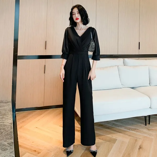 라이프영 블랙 이브닝드레스 여 시 고귀함 장 여왕명원 롱 슬림 진 v