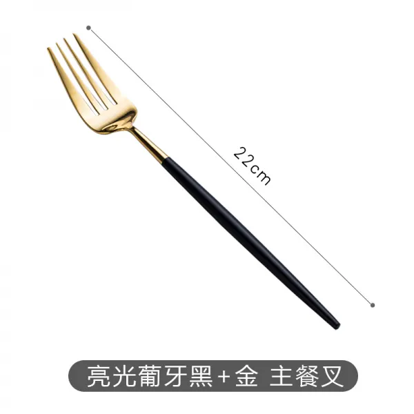포르투갈 나이프와 포크 북유럽 식기 네트 레드 양식 스테이크 나이프 스코프 스푼 스푼 세트 밝다 포르투갈 블랙+금주 포크, 상세페이지 참조