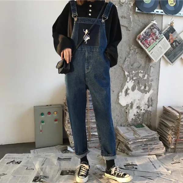 머머다 여성 멜빵 청바지 점프수트 슬림핏 오버핏15 Wls15